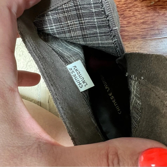 Chinese Laundry Grey Suede Wedge Booties, Size 7.5 - Picture 7 of 7